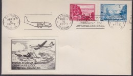 Argentina 1973 1st Flight Of Hercules C-130 To Antarctica Argentina, Label,  Ca 15 Abr 1973 Cover (31309) - Polar Flights