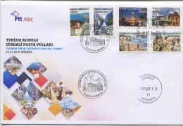 TURKEY,TURQUIE,TURKEI, TOURISM THEME DEFINTIVE POSTAGE STAMPS FIRST DAY COVER - Covers & Documents