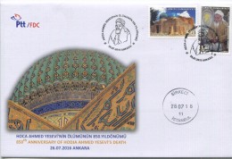 TURKEY,TURQUIE,TURKEI, 850TH ANNIVERSARY OF HODJA AHMED YESEVI'S DEATH FIRST DAY COVER - Storia Postale