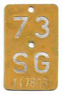 Velonummer Mofanummer St. Gallen SG 73 - Number Plates