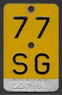 Velonummer Mofanummer St. Gallen SG 77 - Nummerplaten