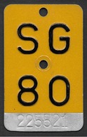 Velonummer Mofanummer St. Gallen SG 80 - Number Plates