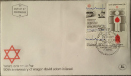 Enveloppe Premier Jour "Magen David Adom" 1980 - Gebruikt (met Tabs)