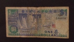 Singapour Singapore 1 Dollar VF Banknote 1987 - P#18 / 02 Images - Singapour