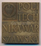 Lengyelország 1976. '150 éves A Varsói MÅ±szaki Egyetem' Br Plakett Eredeti, Kissé... - Unclassified