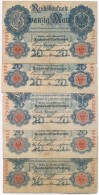 Német Birodalom 1914. 20M (5x) T:III
German Empire 1914. 20 Mark (5x) C:F - Non Classificati