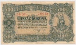 1923. 500K 'Magyar Pénzjegynyomda Rt. Budapest' T:III
Adamo K34 - Unclassified