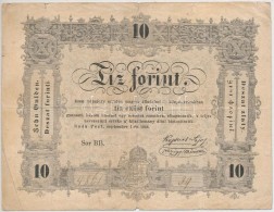 1848. 10Ft 'Kossuth Bankó', Sajtóhiba 'BÖRTÖNÖZTETÉSSEL' ElsÅ‘ 'Ö'-n Csak... - Non Classificati