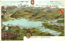 ** T2/T3 Bodensee, Coat Of Arms, Kunstanstalt Lautz & Isenbeck B. 6210. Litho - Non Classificati