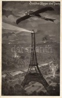 * T1/T2 Deutscher Flieger über Paris; Deutscher Luftflotten-Verein / German Airforca, Plane Over Paris - Unclassified