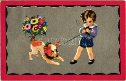 T3 Boy With  Dog, Silver Postcard, Degami No. 2099. (fa) - Unclassified