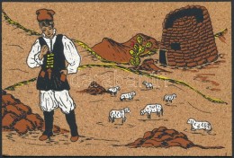 ** T1 Juhász, Foklór, Parafa Képeslap / Shepherd, Folklore, Corkwood Postcard - Non Classificati