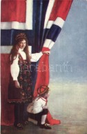 ** T4 Norwegian Folklore With Flag (cut) - Non Classificati