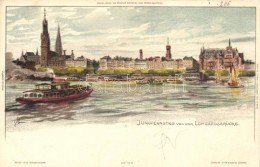* T2/T3 Hamburg, Jungfernstieg Von Der Lombardsbrücke, Novitas Verlag Von Künstler Postkarten Serie III... - Non Classificati