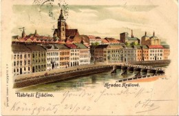 T3 Hradec Králové, Nábrezi Eliscino / Waterfront, J.V. Dvoracek Litho S: W. E.  (fa) - Unclassified