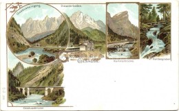 ** T2 Gesause, Brücke, Gsatterboden / Bridges, Mountains, Art Nouveau, Litho - Non Classificati