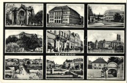 T2 Ungvár, Uzhorod; Mozaik Képeslap Zsinagógával / Multi-view Postcard With Synagogue - Non Classificati