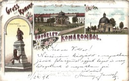 T2/T3 1898 Komárom, Komárno; Klapka Szobor, Zene Pavilon, Rosália Templom, Kiadja Freisinger... - Non Classificati