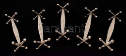 Ezüst Késbak,  Ag., Nettó: 135,6gr, 5db, Jelzett, H:10cm /Silver Knife Holder, Ag, Net. 135,6gr,... - Altri & Non Classificati