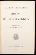 Magyar Törvénytár. Corpus Juris Hungarici. 1898. évi Törvényczikkek.... - Unclassified