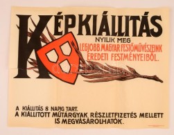 Cca 1920-1930 Nemzeti Szalon Képkiállítás Poszter, Kis Szakadással,  47x63cm - Unclassified