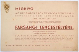 1935 Meghívó Az Országos Frontharcos Szövetség Táncestélyére. - Other & Unclassified