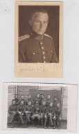 Cca 1940-1945 2 Db Katonai Fotó: Csoportkép, Portréfotó, 14x9 Cm - Altri & Non Classificati