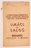 Cca 1940 Bp. V. Lukács és Salgó Rövídáru Reklámgrafikával... - Pubblicitari