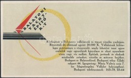Cca 1910-1920 A Balatoni YachtépítÅ‘ Rt. Reklámkártyája - Pubblicitari