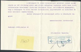 1939 A Nyilaskeresztes Párt Budapesti XII. Kerületi Szervezetének Kérvénye... - Non Classificati