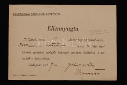 1919 Földmunkás Szövetség Járulékbélyeg Ellennyugta - Unclassified