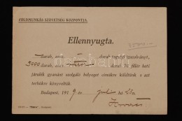 1919 Földmunkás Szövetség Járulékbélyeg Ellennyugta - Non Classificati