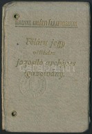 1917 Félárú Jegyváltásra Jogosító Fényképes... - Non Classificati