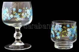 2 Db Matricás üveg Pohár, Hibátlanok, M:7-12,5 Cm - Glass & Crystal