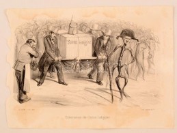 1839 Cukoripar Temetése Politikai Karikatúra. KÅ‘nyomat / Funeral Of The Sugar Industry Lithographed... - Stampe & Incisioni