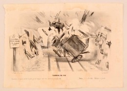 1839 Korai Vasutas Karikatúra. KÅ‘nyomat / Early Caricature Regarding Railways. Lithographed Political... - Stampe & Incisioni