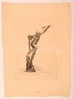 Henri Charles Guerard (1846-1897): Hermész, Rézkarc, Papír, Dúcon Jelzett,  23x17cm - Prints & Engravings