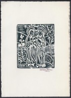 Welda Favero: Ex Libris. Linometszet, Jelzett. / Italian Bookplate. Signed 11x14 Cm - Other & Unclassified