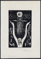 Dafinel Duinea (1921-1998): Ex Libris Tellmann. Linó, Papír, Jelzett, 9×6 Cm - Altri & Non Classificati