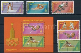 ** 1980 Nyári Olimpia, Moszkva Sor Mi 1422-1427 A + Blokk 154 A - Other & Unclassified