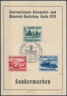 1939 Nemzetközi Autókiállítás, Berlin Sor Mi 686-688 ElsÅ‘napi... - Other & Unclassified