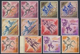 ** 1963-1964 Nyári Olimpia, Tokió Sor Felülnyomással Mi 211-213 A + B, 239-241 A + B (Mi... - Altri & Non Classificati