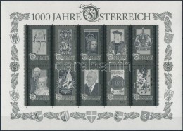** 1996 1000 éves Ausztria Feketenyomat Blokk Mi 12 (Mi EUR 40,-) - Altri & Non Classificati