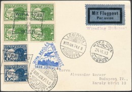 1933 Légi LevelezÅ‘lap Budapestre 'WIPA 1933 Kongresshaus' + 'WIPA REPÜLÉS WIEN - BUDAPEST'... - Altri & Non Classificati