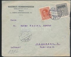 1918 07. 16. Légi Levél Budapestre / Airmail Cover Wien - Budapest (rosszul Beállított... - Other & Unclassified