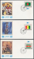 1980 Zászlók (I) ívszéli Sor Mi 348-363 16 Db UNICEF FDC-n - Other & Unclassified