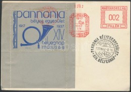 1937 Pannonia Kék Emlékív Címzetlen LevelezÅ‘lapon Alkalmi Bélyegzéssel - Other & Unclassified