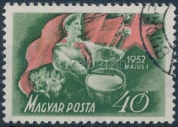 O 1952 Május 1. 40f Jobbra Tolódott Piros Színnyomat - Altri & Non Classificati