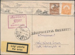 1927 IV. Magyar Filatelista Nap Budapest - GyÅ‘r Légi LevelezÅ‘lap - Altri & Non Classificati