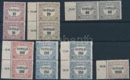 ** 1921/1924 Hivatalos Sor 7 Klf (15 Db) Hármaslyukasztásos értéke  (6 Párban) - Other & Unclassified